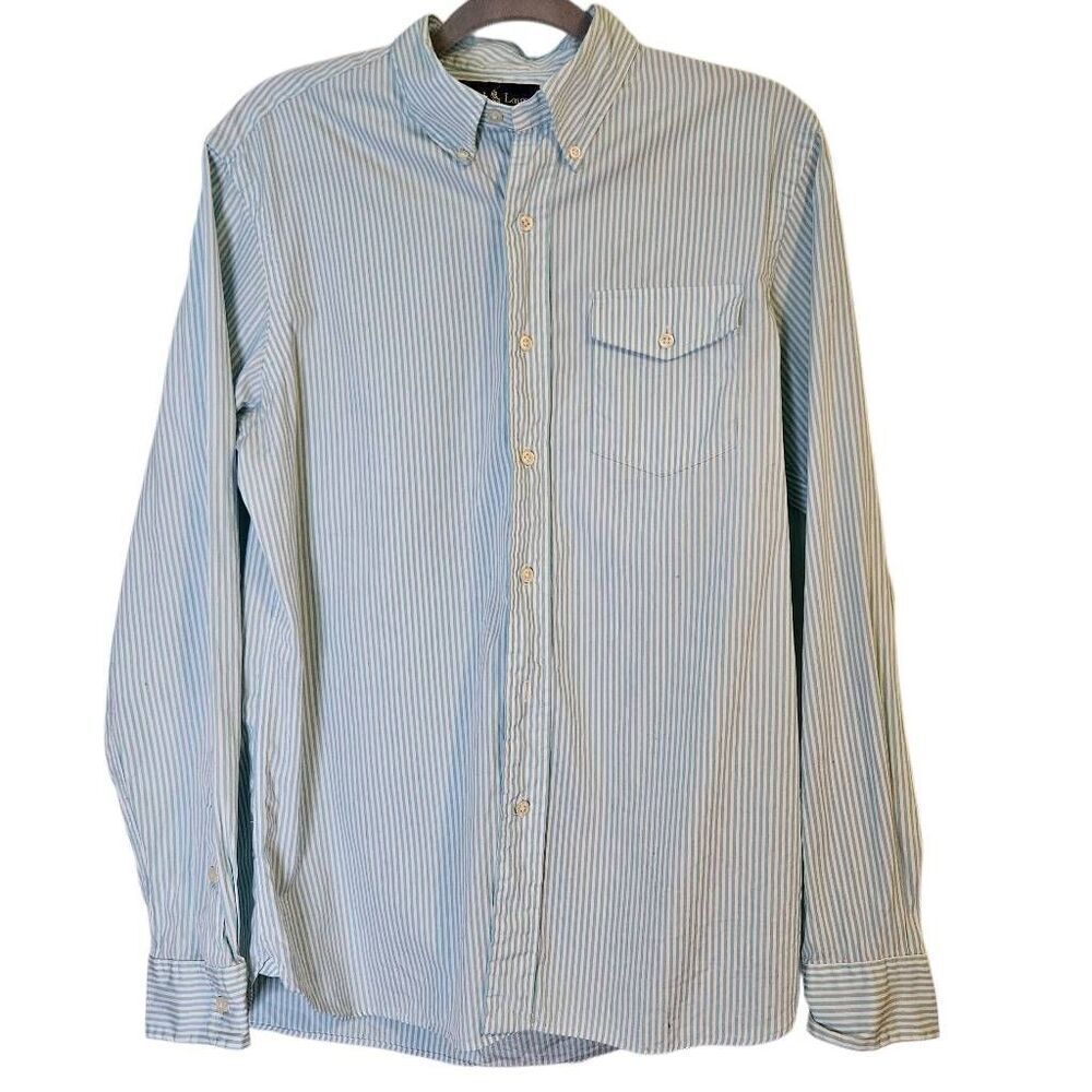 Ralph Lauren shirt, turquoise/white stripe. M #919